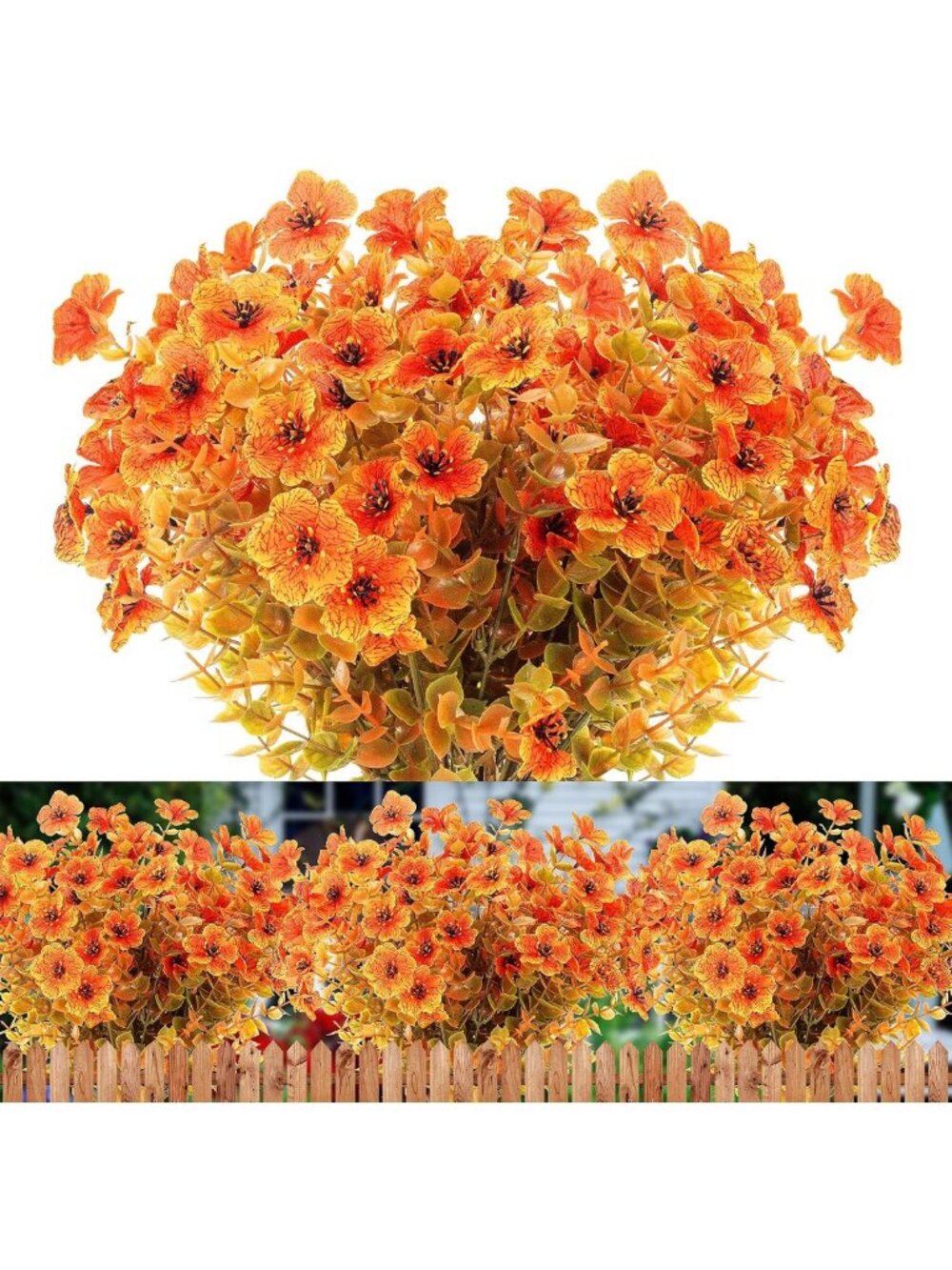 12 Bundles Artificial Fall Flowers - Faux Autumn Plants for Home & Garden Décor